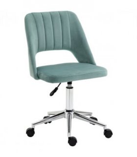 Swivel Office Chair Velvet Fabric Scallop Shape Computer Desk Chair Green