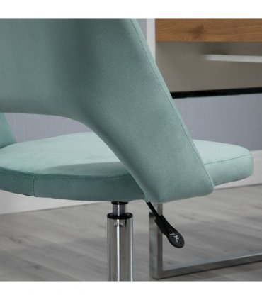 Swivel Office Chair Velvet Fabric Scallop Shape Computer Desk Chair Green