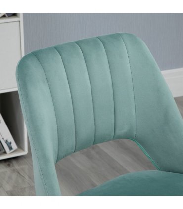 Swivel Office Chair Velvet Fabric Scallop Shape Computer Desk Chair Green