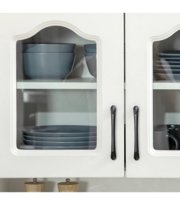 168cm Kitchen Cupboard Storage Cabinet w/ Shelves & Drawers,Open Counter White