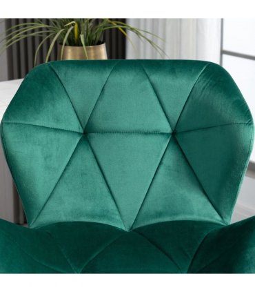 Set Of 2 Luxurious Velvet-Touch Bar Stools w/ Metal Frame Footrest Base Green