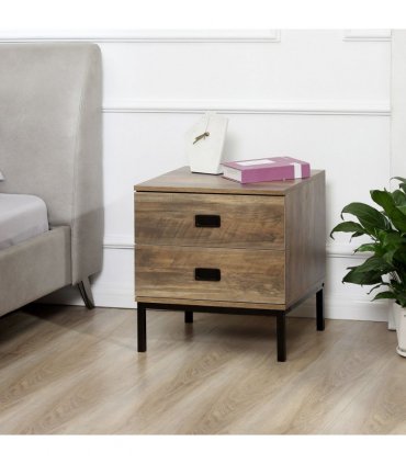 End Table Metal Frame Bed Side Table Storage Drawer Bedroom Living Room Coffee