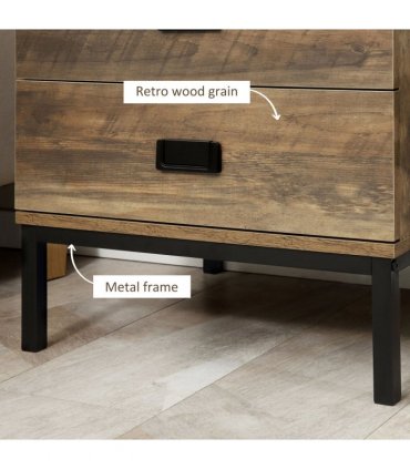 End Table Metal Frame Bed Side Table Storage Drawer Bedroom Living Room Coffee