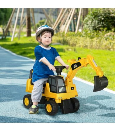 HOMCOM CAT Licensed Kids Construction Ride-On Digger w/ Shovel, for 1-3 Years