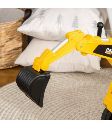 HOMCOM CAT Licensed Kids Construction Ride-On Digger w/ Shovel, for 1-3 Years