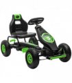 Pedal Go Kart Green Adjustable Seat Rubber Wheels Brake 61H x 121L x 58W cm