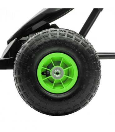 Pedal Go Kart Green Adjustable Seat Rubber Wheels Brake 61H x 121L x 58W cm