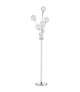 K9 Crystal Floor Lamp for Living Room, 5 Light Upright Standing Lamp, Silver