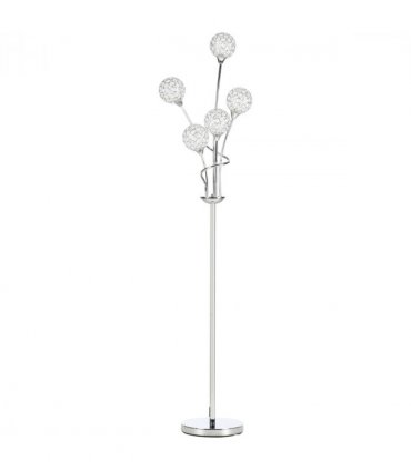 K9 Crystal Floor Lamp for Living Room, 5 Light Upright Standing Lamp, Silver
