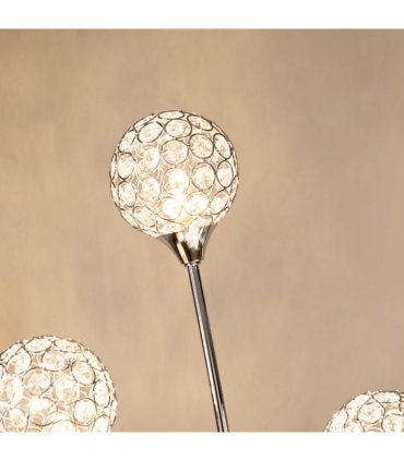 K9 Crystal Floor Lamp for Living Room, 5 Light Upright Standing Lamp, Silver