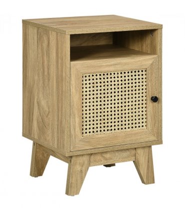 Nightstand 39cmx35cmx60cm Natural wood Particle board and MDF Rattan Element