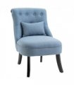Fabric Single Sofa Dining Chair Upholstered W/ Pillow Solid Wood Leg Living Room