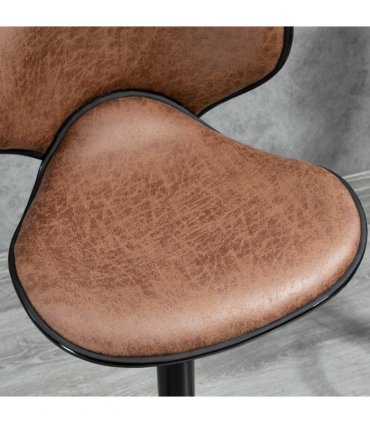 Vintage Bar Stool Set of 2 Microfiber Cloth Adjustable Height Armless Chairs
