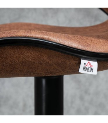 Vintage Bar Stool Set of 2 Microfiber Cloth Adjustable Height Armless Chairs