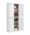 Freestanding Kitchen Cupboard, 6-Tier Cabinet Organizer w/ 4 Adjustable, White