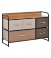 Drawers Storage Tower Dresser with Wood Top, Steel Frame, Storage Organizer