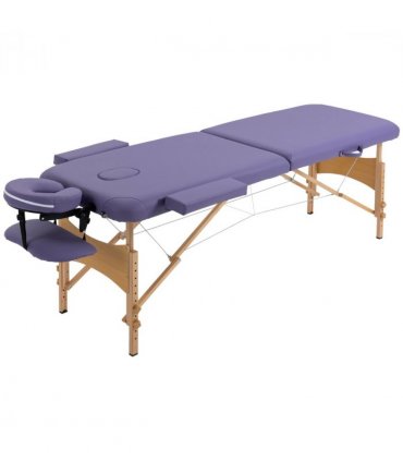 Portable Massage Bed Folding Spa Beauty Massage Table with 2 Sections Purple