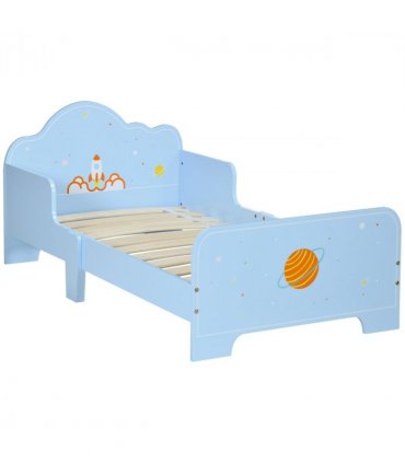 ZONEKIZ Toddler Bed w/ Space-themed Patterns, for Boy, Girls, Ages 3-6 Years