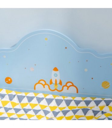 ZONEKIZ Toddler Bed w/ Space-themed Patterns, for Boy, Girls, Ages 3-6 Years