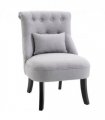 Fabric Single Sofa Dining Chair Upholstered W/ Pillow Solid Wood Leg Living Room