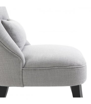 Fabric Single Sofa Dining Chair Upholstered W/ Pillow Solid Wood Leg Living Room