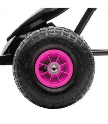 Children Pedal Go Kart w/ Adjustable Seat, Rubber Wheels, Brake - Pink