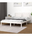 Bed Frame White Solid Wood 200x200 cm