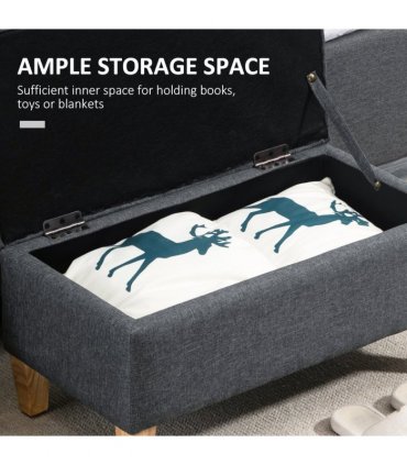 Linen Storage Ottoman Footstool for Toy Box, Bed End, Shoe Bench, Seating
