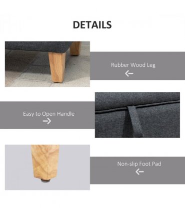 Linen Storage Ottoman Footstool for Toy Box, Bed End, Shoe Bench, Seating