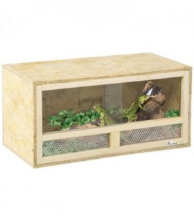 PawHut Reptile Terrarium w/ Transparent Sliding Doors, Breathable Mesh