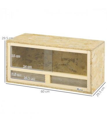 PawHut Reptile Terrarium w/ Transparent Sliding Doors, Breathable Mesh