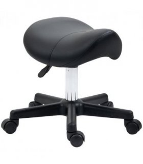 Saddle Stool PU Leather Adjustable Rolling Salon Chair Steel Frame for Massage