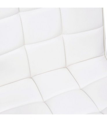 Mid Back PU Leather Home Office Chair Swivel Desk Chair with Arm, Wheel, White