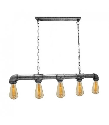 Chandelier Pendant Light Vintage Black Colour Metal 82.5 cm Brushed Silver