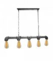 Chandelier Pendant Light Vintage Black Colour Metal 82.5 cm Brushed Silver