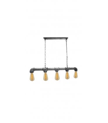 Chandelier Pendant Light Vintage Black Colour Metal 82.5 cm Brushed Silver