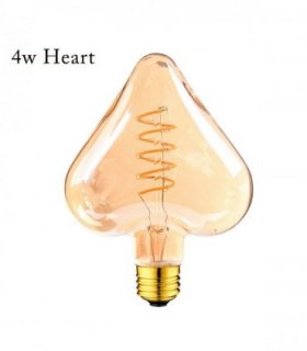 LED Soft Light Heart E27 4W Filament Glass Retro Warm White 3 Pack