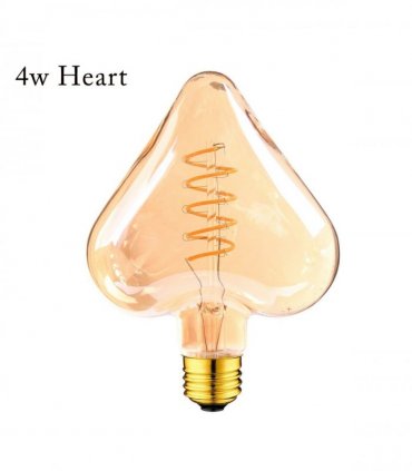 LED Soft Light Heart E27 4W Filament Glass Retro Warm White 3 Pack