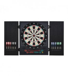 Electronic Dartboard with LED Digital Score Board 27Games Storage Cabinet