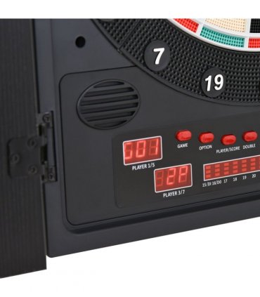 Electronic Dartboard with LED Digital Score Board 27Games Storage Cabinet