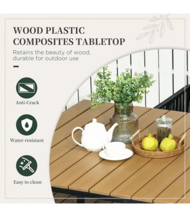 5-PC Rattan Dining Set, 4-seater Rattan Cube Dining Sets w/ Space-saving Design
