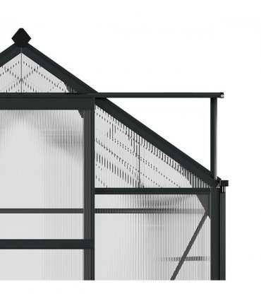 Greenhouse Polycarbonate Grey 190cm x 252cm x 201cm Aluminium Frame Slide Door