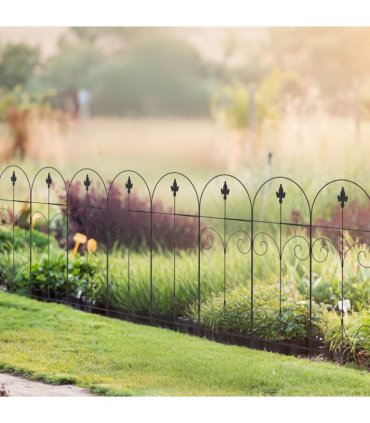 8PCs Garden Fencing Panels 44in x 12.5ft Flower Bed Border Edging Animal Barrier