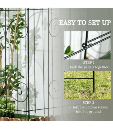 8PCs Garden Fencing Panels 44in x 12.5ft Flower Bed Border Edging Animal Barrier