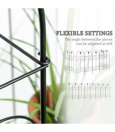 8PCs Garden Fencing Panels 44in x 12.5ft Flower Bed Border Edging Animal Barrier