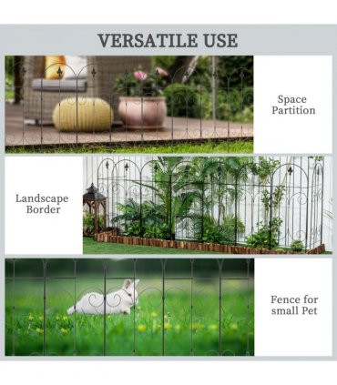 8PCs Garden Fencing Panels 44in x 12.5ft Flower Bed Border Edging Animal Barrier
