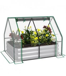 Steel Raised Garden Planter Box Kit Greenhouse Dual hick color steel plate