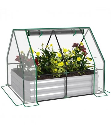 Steel Raised Garden Planter Box Kit Greenhouse Dual hick color steel plate
