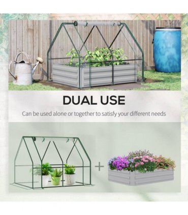 Steel Raised Garden Planter Box Kit Greenhouse Dual hick color steel plate