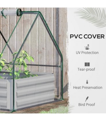 Steel Raised Garden Planter Box Kit Greenhouse Dual hick color steel plate
